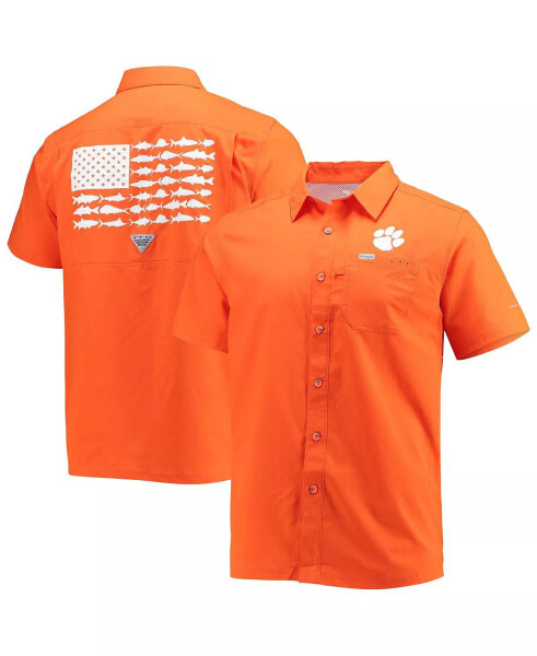 Men's Orange Clemson Tigers Slack Tide Camp Button-Up Shirt Orange - 1