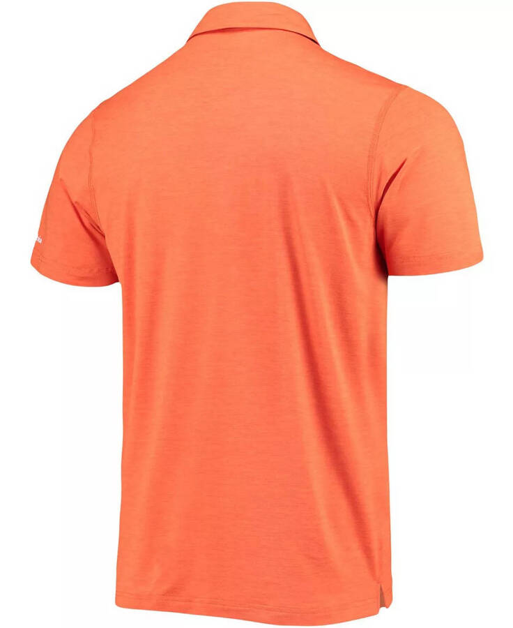 Men's Orange Clemson Tigers Tech Trail Space Dye Omni-Shade Polo Orange - 3