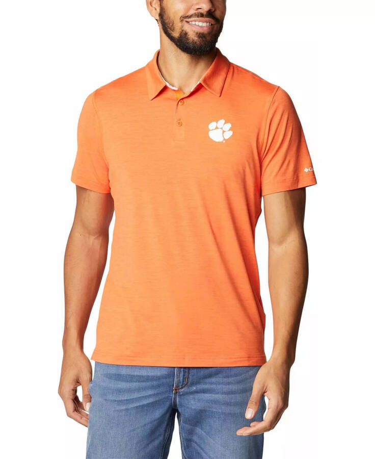 Men's Orange Clemson Tigers Tech Trail Space Dye Omni-Shade Polo Orange - 4