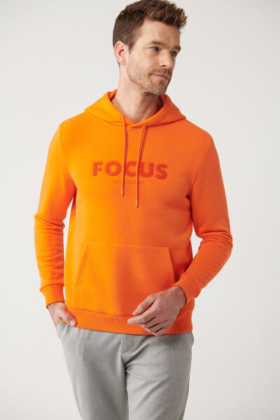 Men's Orange Hooded Sweatshirt - 2