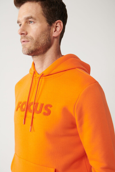 Men's Orange Hooded Sweatshirt - 3