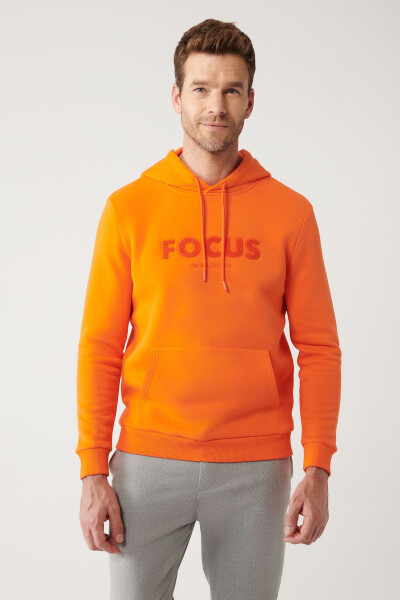 Men's Orange Hooded Sweatshirt - 4