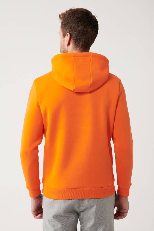 Men's Orange Hooded Sweatshirt - 5