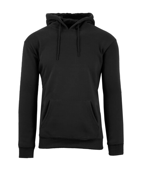 Men's Oversized Slim-Fit Fleece-Lined Pullover Hoodie Black - 1