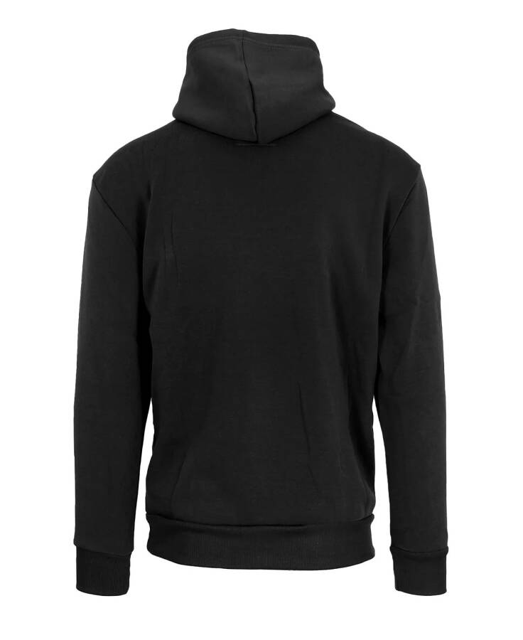 Men's Oversized Slim-Fit Fleece-Lined Pullover Hoodie Black - 2