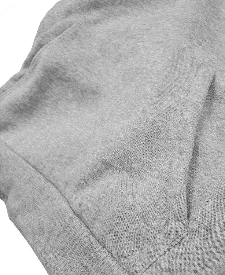 Men's Oversized Slim-Fit Fleece-Lined Pullover Hoodie Gray - 3