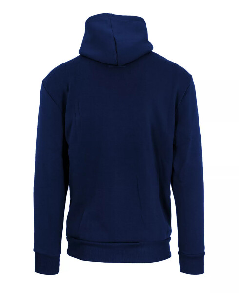 Men's Oversized Slim-Fit Fleece-Lined Pullover Hoodie Navy - 2