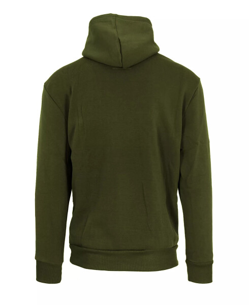 Men's Oversized Slim-Fit Fleece-Lined Pullover Hoodie Olive - 2