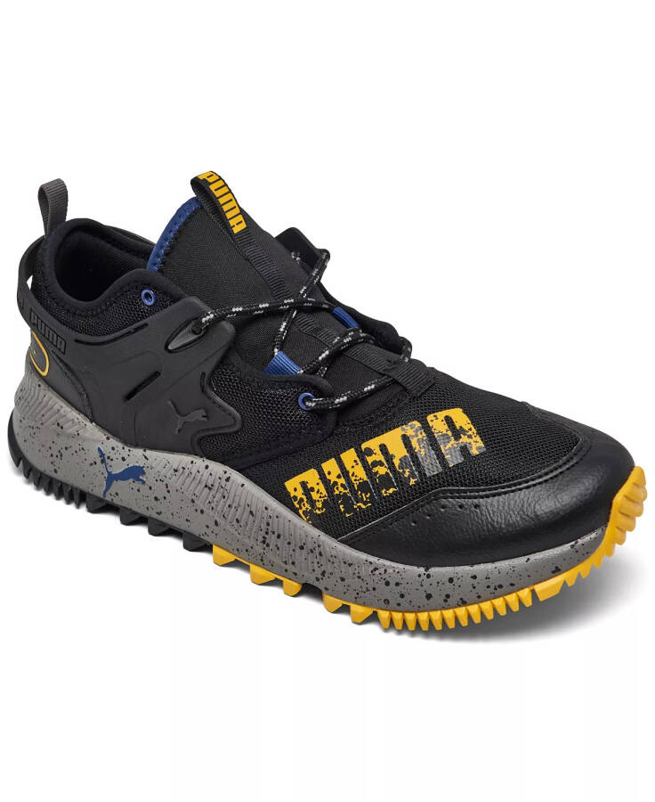 Men's Pacer Future Trail Walking Sneakers from Finish Line Black, Gray, Blue, Yellow - 1