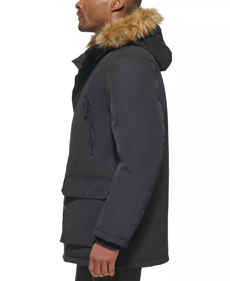 Men's Parka with a Faux Fur-Hood Jacket, Created for Macy's Black - 3