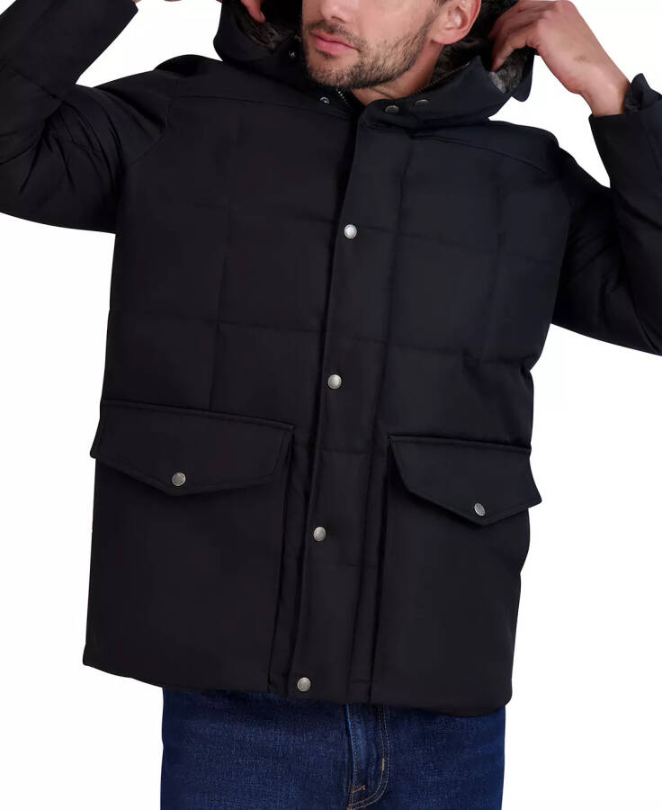 Men's Parka with Fleece-Lined Hood Black - 3