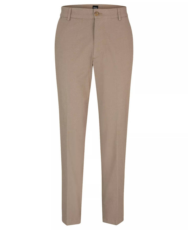 Men's Patterned Regular-Fit Trousers Medium Beige - 7