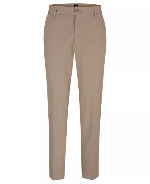 Men's Patterned Regular-Fit Trousers Medium Beige - 3