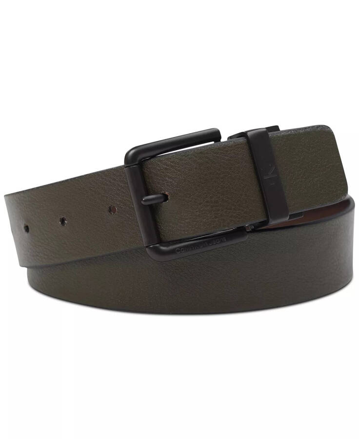 Men's Pebble Grain Reversible Jean Belt Brown/Olive - 6