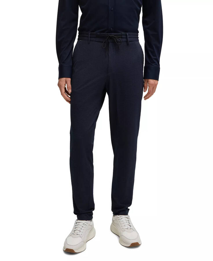 Men's Performance-Stretch Slim-Fit Trousers Dark Blue - 1