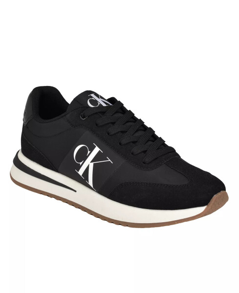 Men's Pezrand Casual Lace-Up Sneakers Black - 1