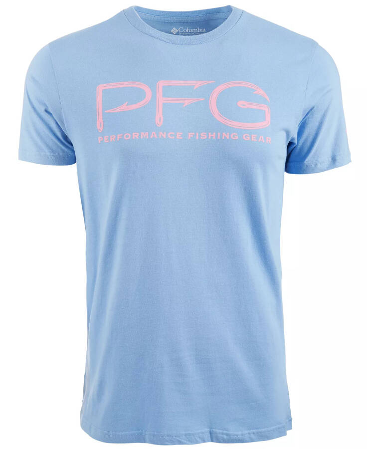 Men's PFG Hooks Short Sleeve T-shirt Light Blue - 1