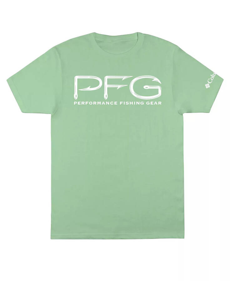 Men's PFG Hooks Short Sleeve T-shirt Light Green - 1