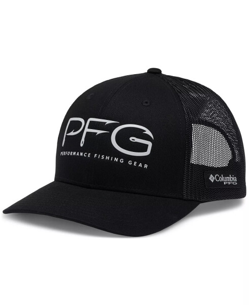 Men's PFG Hooks Snapback Hat Black, Silver P - 1