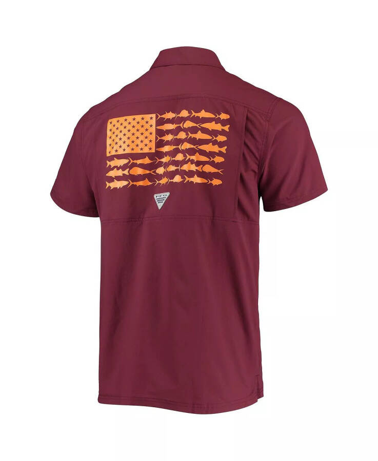 Men's PFG Maroon Virginia Tech Hokies Slack Tide Camp Button-Up Shirt Maroon - 4