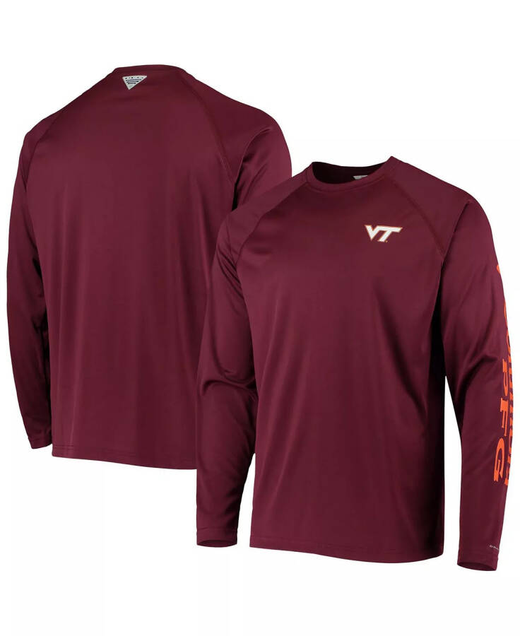 Men's PFG Maroon Virginia Tech Hokies Terminal Tackle Omni-Shade Long Sleeve T-shirt Maroon - 1