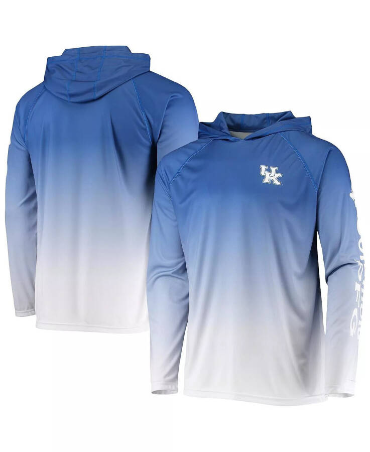 Men's PFG Royal Kentucky Wildcats Terminal Tackle Omni-Shade UPF 50 Long Sleeve Hooded Top Royal - 1