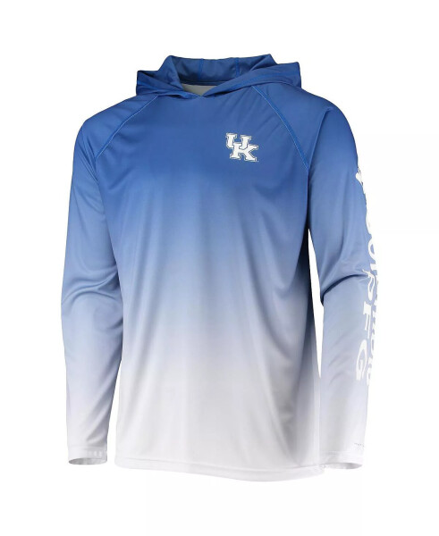 Men's PFG Royal Kentucky Wildcats Terminal Tackle Omni-Shade UPF 50 Long Sleeve Hooded Top Royal - 3