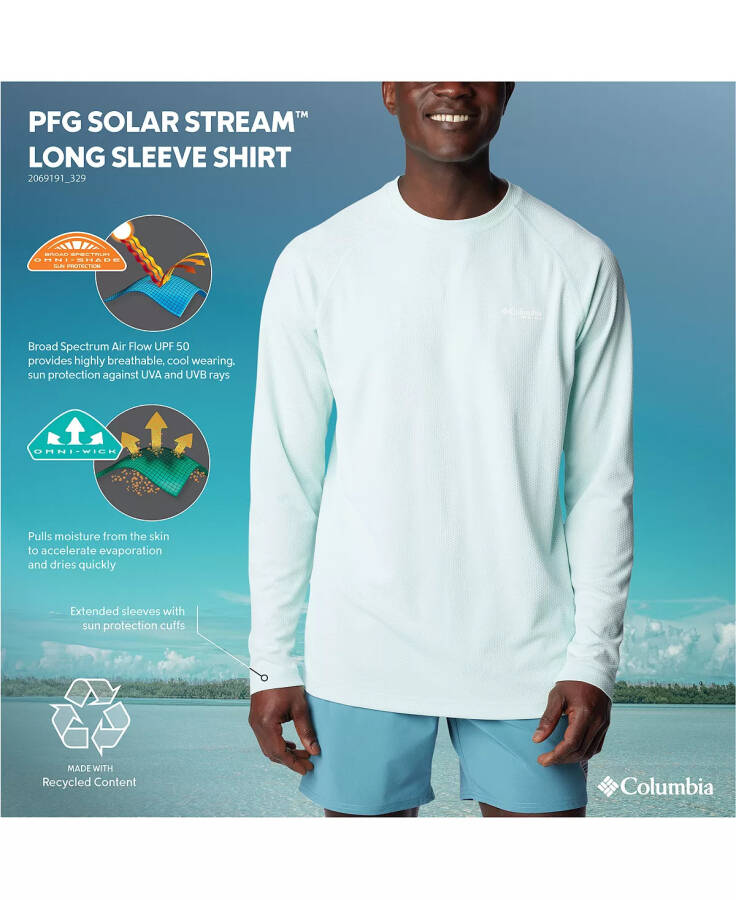 Men's PFG Solar Stream Performance Long-Sleeve Shirt Icy Morn - 2