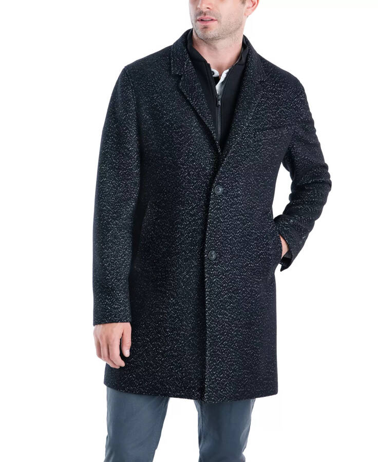 Men's Pike Classic-Fit Over Coats Black/White Dash - 1