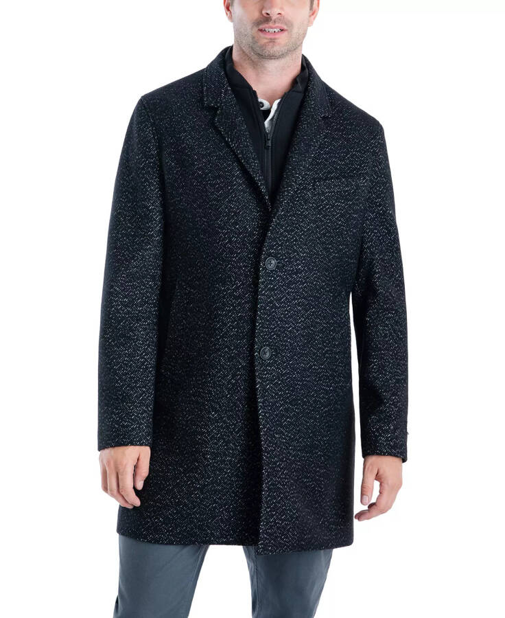 Men's Pike Classic-Fit Over Coats Black/White Dash - 2