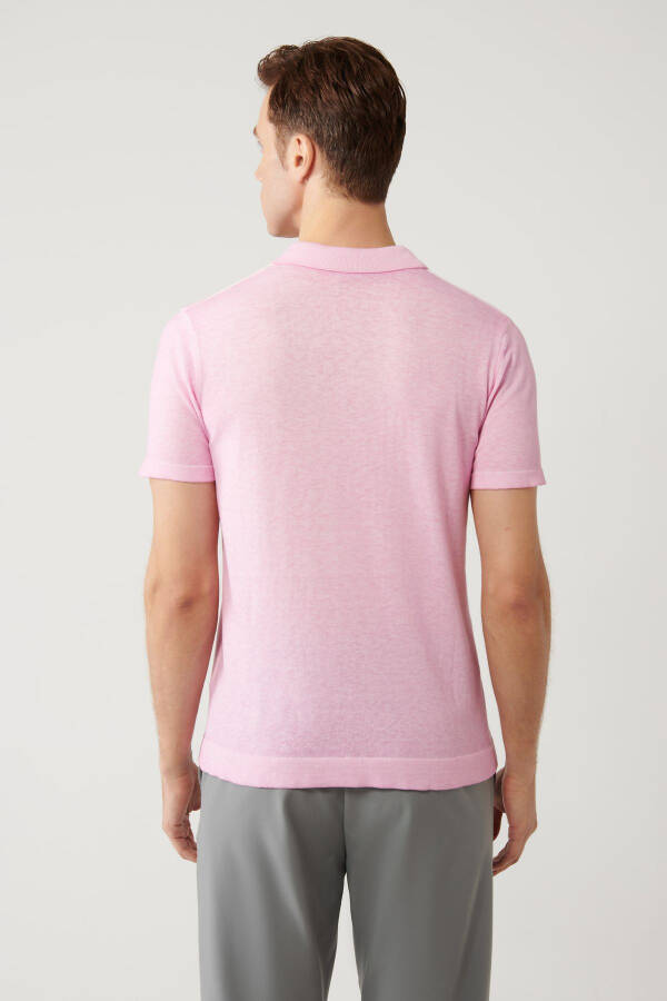 Men's Pink Polo T-shirt - 4