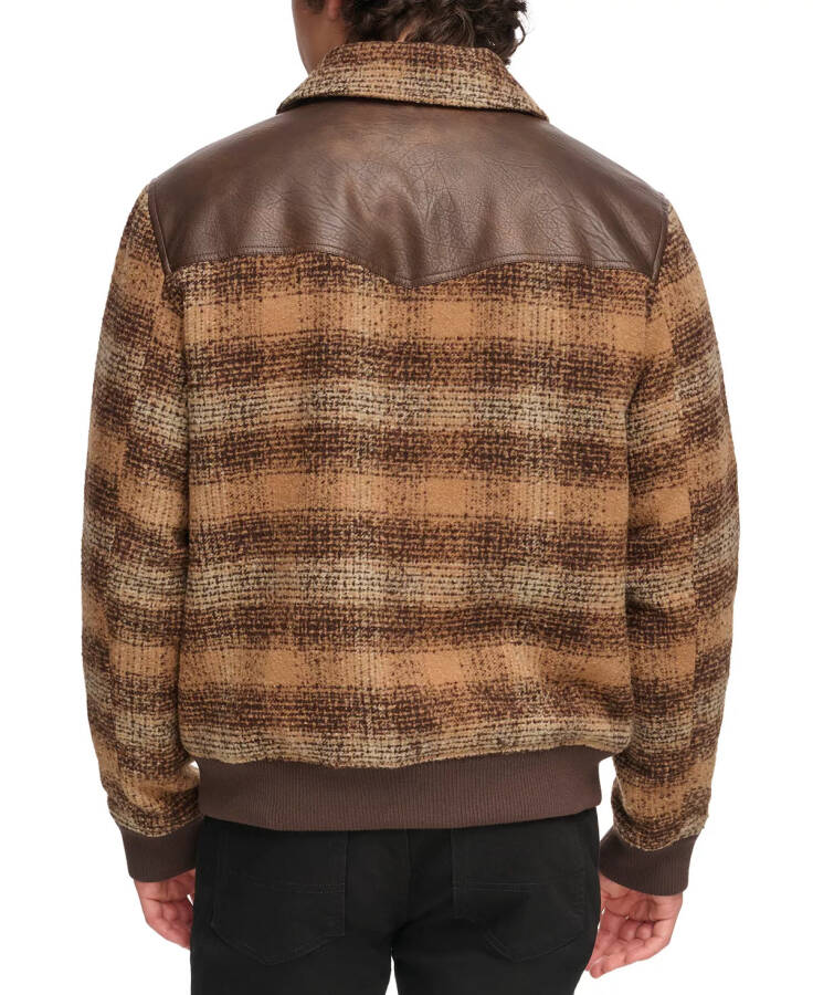 Men's Plaid Bomber Jacket Brown Multi - 2