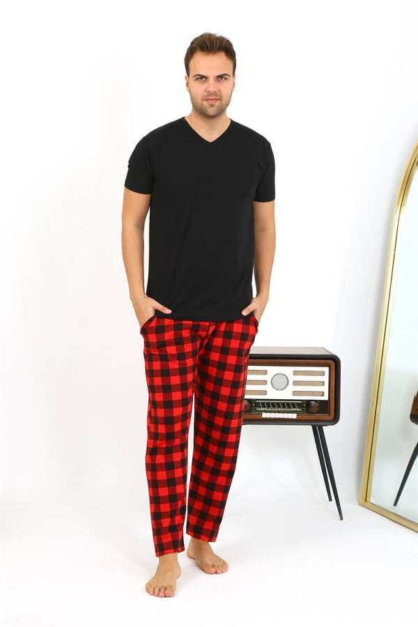 Men's Plaid Cotton Pajama Bottoms - 9