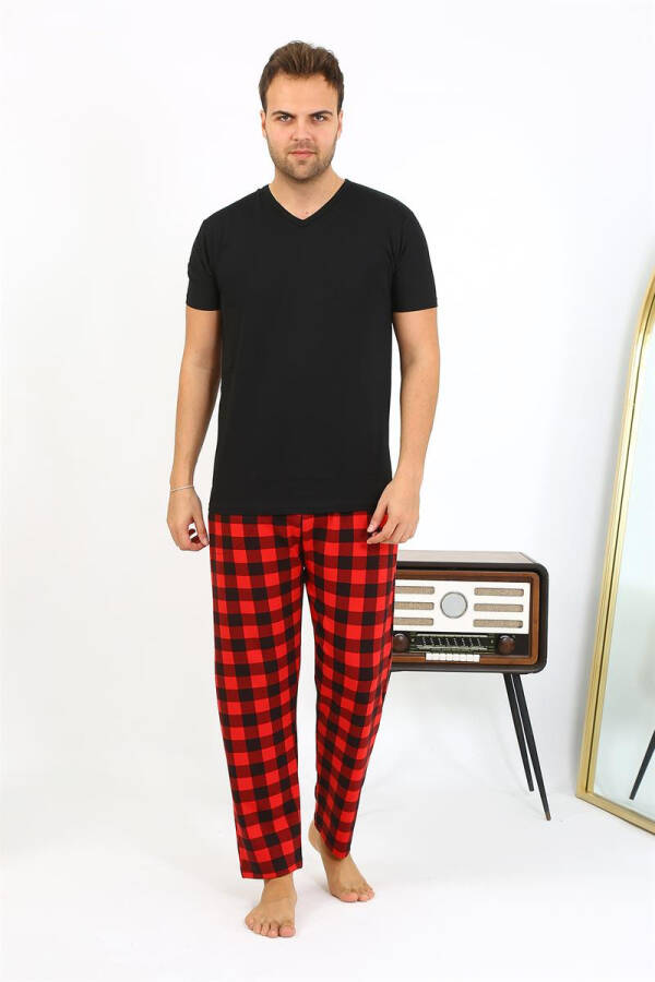 Men's Plaid Cotton Pajama Bottoms - 10