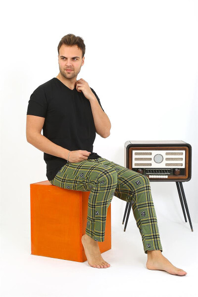 Men's Plaid Cotton Pajama Bottoms - 4