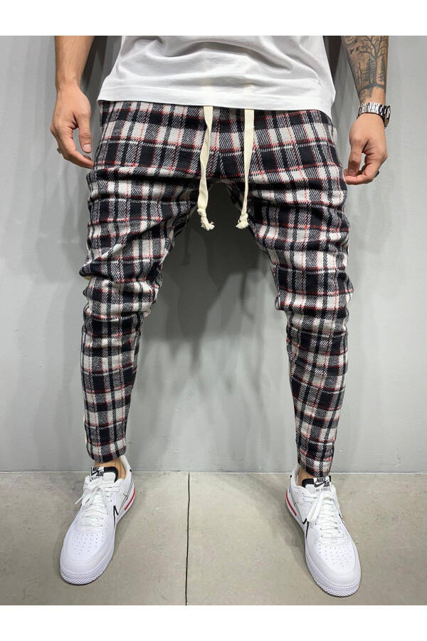 Men's Plaid Jogger Pants - 3