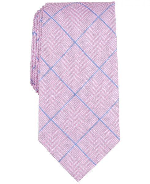 Men's Plaid Tie, Created for Modazone Pink - 1