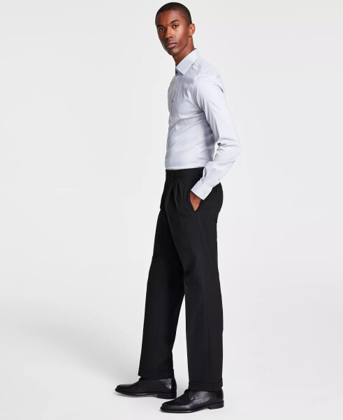 Men's Pleated Solid Classic Fit Pants Black - 9