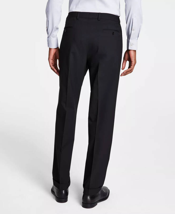 Men's Pleated Solid Classic Fit Pants Black - 3