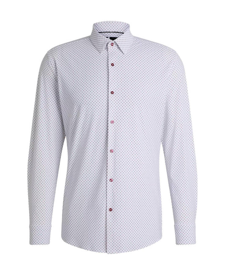 Men's Printed Performance Slim-Fit Shirt Open White - 2