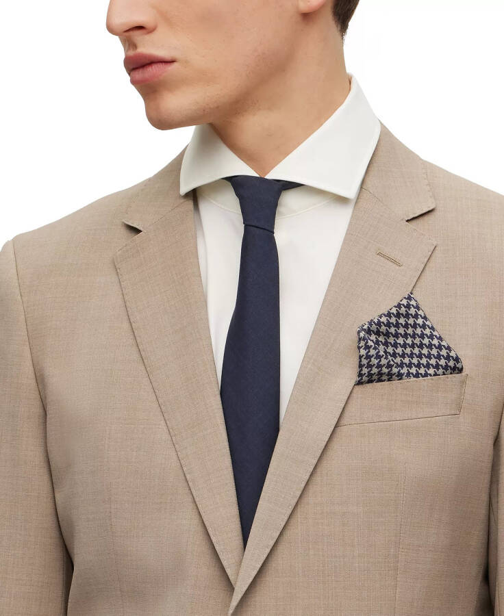 Men's Printed Pocket Square Blue, Beige - 3