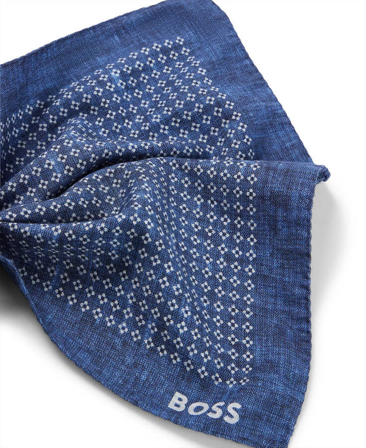 Men's Printed Pocket Square Open Blue - 2