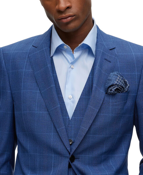 Men's Printed Pocket Square Open Blue - 3