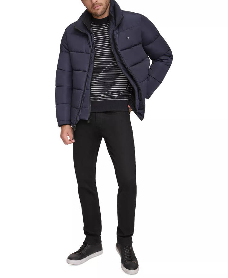 Men's Puffer With Set In Bib Detail, Created for Modazone True Navy - 4