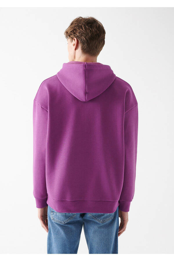 Men's Purple Logo Printed Sweatshirt 067149-70681 - 4