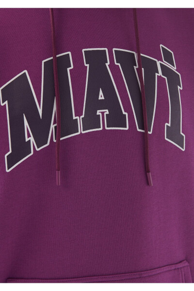 Men's Purple Logo Printed Sweatshirt 067149-70681 - 6