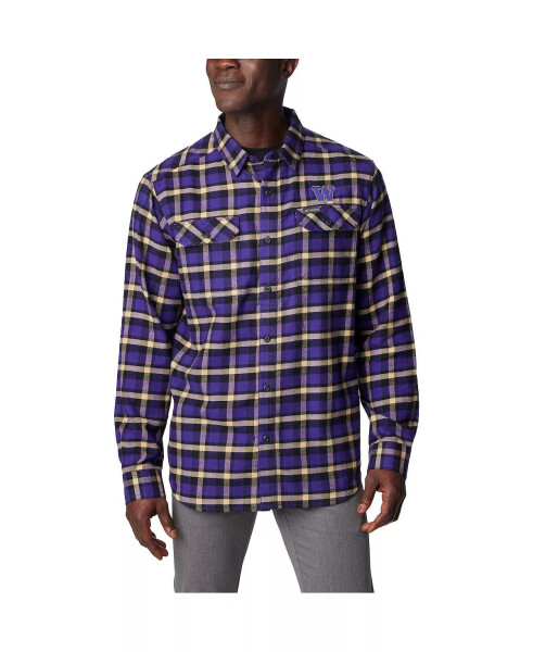 Men's Purple Washington Huskies Flare Gun Flannel Long Sleeve Shirt Purple - 1