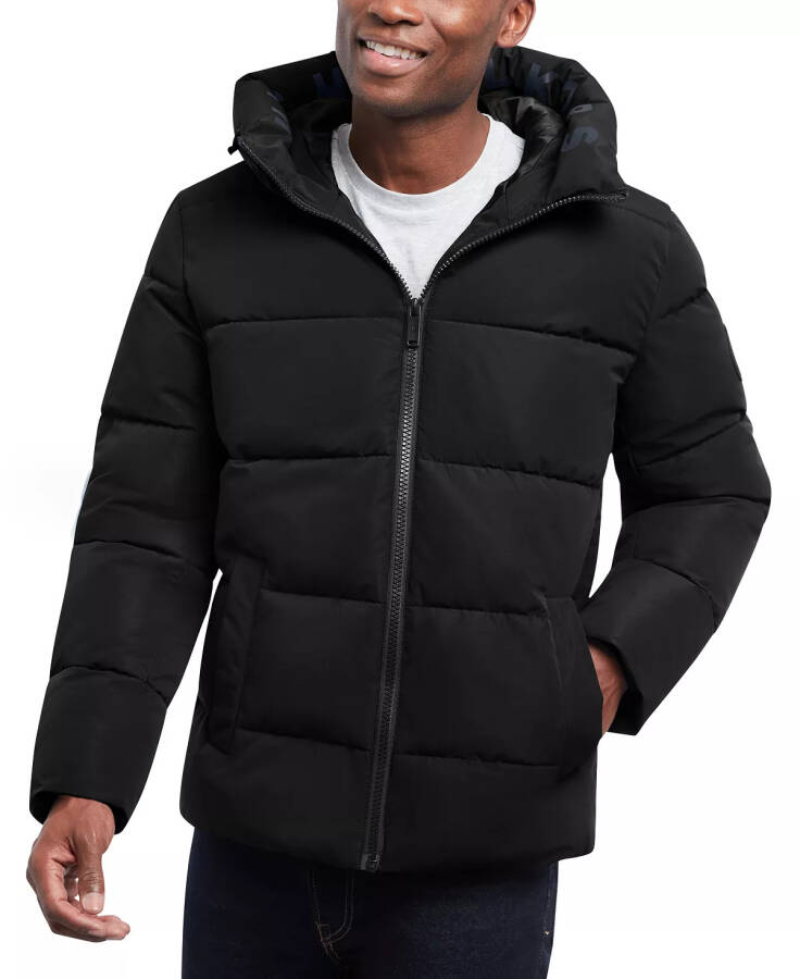 Men's Quilted Hooded Puffer Jacket Black - 7