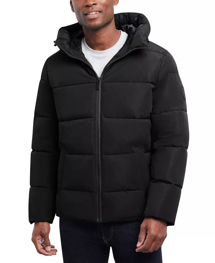 Men's Quilted Hooded Puffer Jacket Black - 8