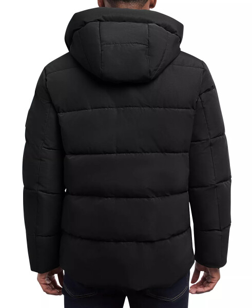 Men's Quilted Hooded Puffer Jacket Black - 2